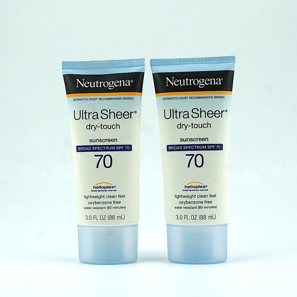 2x Neutrogena Ultra Sheer Dry-Touch Sunblock SPF‎ 70 3oz NEW